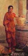 Fine art  - Mysore lady by the well by Artist Raja Ravi Varma