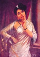 Fine art  - Reverie by Artist Raja Ravi Varma