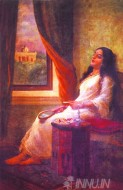 Fine art  - In Contemplation by Artist Raja Ravi Varma