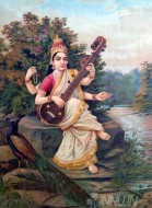 Fine art  - Saraswathi 2  by Artist Raja Ravi Varma