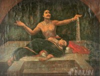 Fine art  - Lamentations of Aja by Artist Raja Ravi Varma