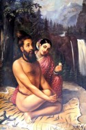 Fine art  - Vishwamitra and Menaka 2 by Artist Raja Ravi Varma