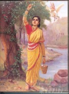 Fine art  - Ahalya by Artist Raja Ravi Varma