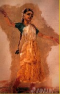 Fine art  - Bharatanatyam 2 by Artist Raja Ravi Varma