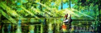 Fine art  - Kerala Lady rowing in backwaters by Artist Martin