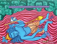 Fine art  - Krishna Moksham by Artist Murali T