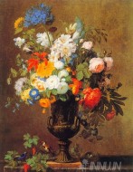 Fine art  - Vase of Flowers  by Artist Jean Francois Bony