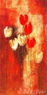 Fine art  - Red And White Tulips 1 by Artist 