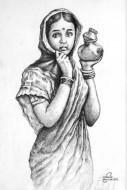 Fine art  - Young Village Girl by Artist 