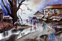 Fine art  - A Village  by Artist 