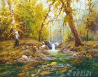 Fine art  - A Stream Over Rocks by Artist 