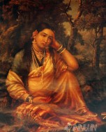 Fine art  - Disappointed Lady  by Artist Raja Ravi Varma