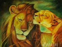 Fine art  - Lion by Artist Suresh Dev