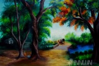 Fine art  - A Village  by Artist 