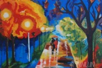 Fine art  - Love in the Woods by Artist Pooja Kashyap