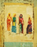 Fine art  - Four Women by Artist Babitha Marina Justin