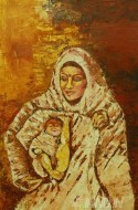 Fine art  - Self Portrait as Mother Mary by Artist Babitha Marina Justin