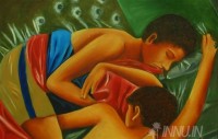 Fine art  - Sleeping Boys by Artist Babitha Marina Justin