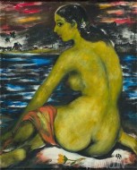 Fine art  - Nude Lady by Artist Krishnaji Howlaji Ara