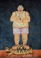 Fine art  - Men Should be Disturbed to Survive in this World by Artist Sajith Puthukkalavattom