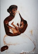 Fine art  - Mother and Child by Artist Usha Ramachandran