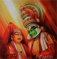 Fine art  - Kathakali 2 by Artist Satish Nair