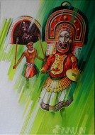 Fine art  - Poothan and Thira by Artist Satish Nair