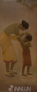 Fine art  - Mother & Child by Artist Jamini Roy