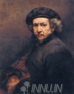 Fine art  - Self-Portrait with Beret and Turned-Up Collar by Artist Rembrandt