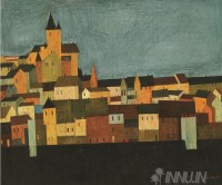 Fine art  - Carcassone by Artist S.H Raza