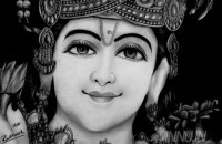 Fine art  - Lord Krishna Pencil Sketch by Artist Ratheesh R