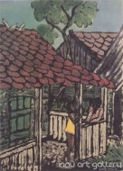 Fine art  - Zwei Zigeunerkinde Vor Der Hütte by Artist Otto Mueller