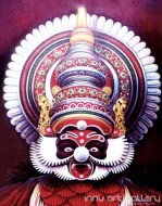 Fine art  - Dhussasanan Kathakali Face by Artist Hari Kumar