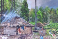 Fine art  - A Village by Artist Martin