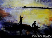 Fine art  - The Fisherman by Artist Kankana Pala